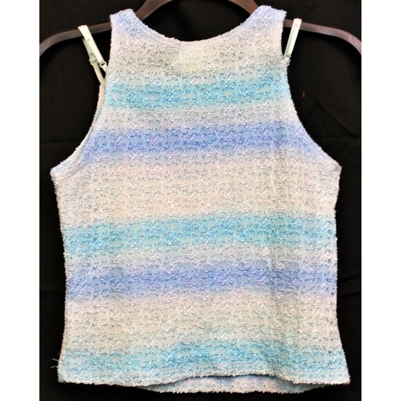 Sara Sara 2pc Tank Top Skirt 12 Blue Ombre Rhinestone Beach Ocean Stretch Casual - Picture 5 of 12